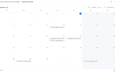Agenda du Club de la presse Auvergne